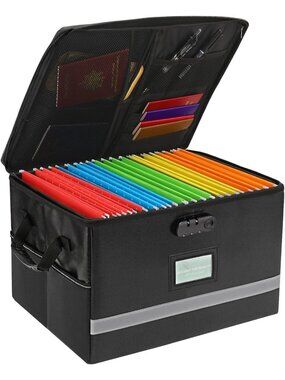 Fireproof File Organizer with Lock, Secure Document Storage, 1 Layer, Home